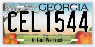 GA license plate CEL1544