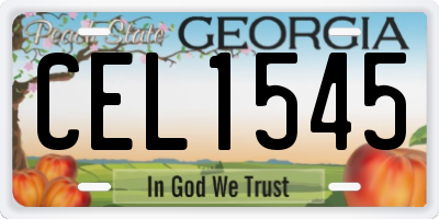 GA license plate CEL1545