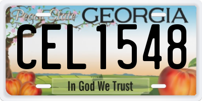 GA license plate CEL1548