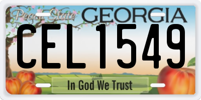 GA license plate CEL1549