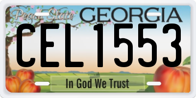 GA license plate CEL1553