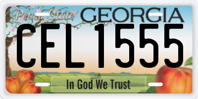 GA license plate CEL1555