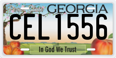 GA license plate CEL1556