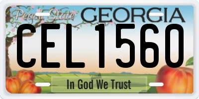 GA license plate CEL1560