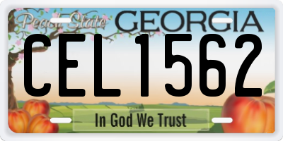 GA license plate CEL1562