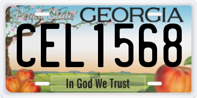 GA license plate CEL1568