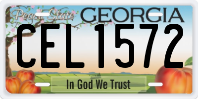 GA license plate CEL1572