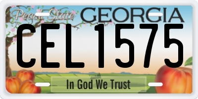 GA license plate CEL1575