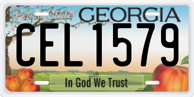 GA license plate CEL1579