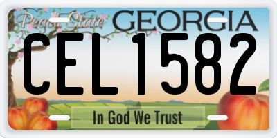 GA license plate CEL1582