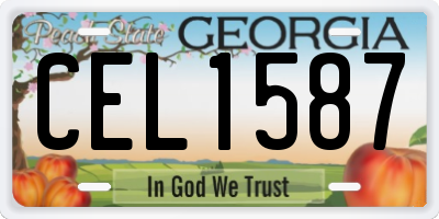 GA license plate CEL1587