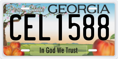 GA license plate CEL1588