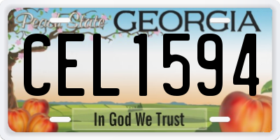 GA license plate CEL1594