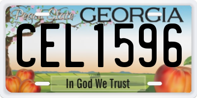 GA license plate CEL1596