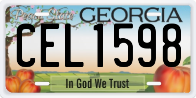 GA license plate CEL1598