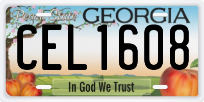 GA license plate CEL1608