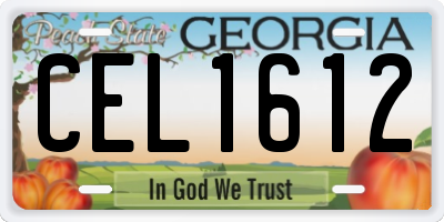 GA license plate CEL1612