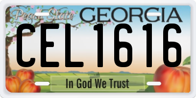 GA license plate CEL1616