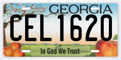 GA license plate CEL1620