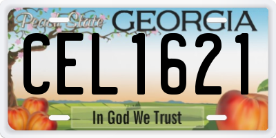 GA license plate CEL1621