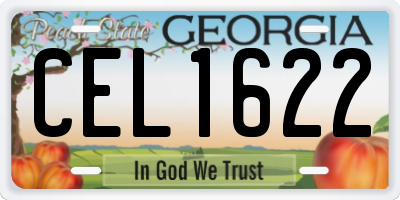 GA license plate CEL1622