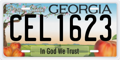 GA license plate CEL1623