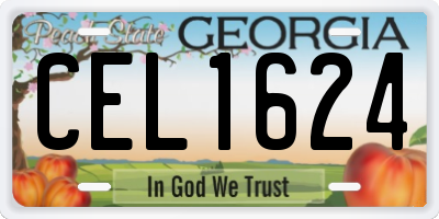 GA license plate CEL1624
