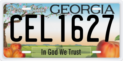 GA license plate CEL1627
