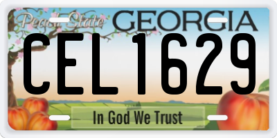 GA license plate CEL1629