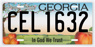 GA license plate CEL1632