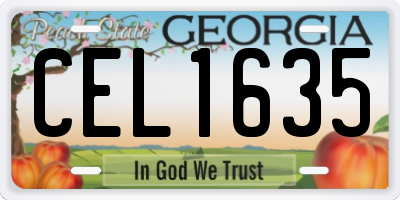GA license plate CEL1635
