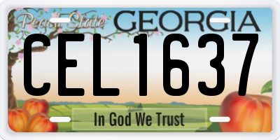 GA license plate CEL1637