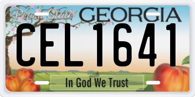 GA license plate CEL1641