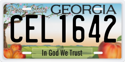 GA license plate CEL1642