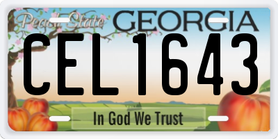 GA license plate CEL1643
