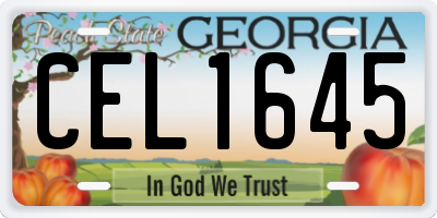 GA license plate CEL1645