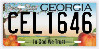 GA license plate CEL1646