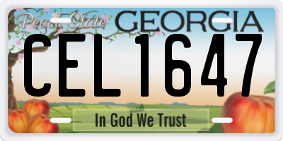 GA license plate CEL1647