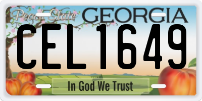 GA license plate CEL1649