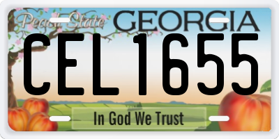 GA license plate CEL1655
