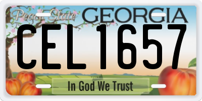 GA license plate CEL1657