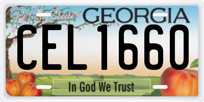 GA license plate CEL1660