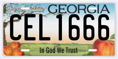 GA license plate CEL1666