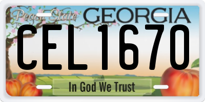 GA license plate CEL1670