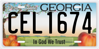 GA license plate CEL1674