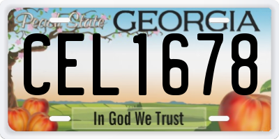 GA license plate CEL1678