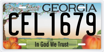 GA license plate CEL1679