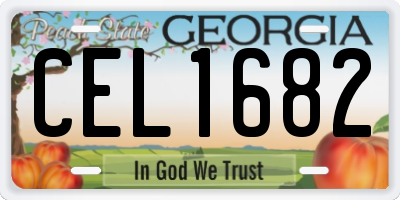 GA license plate CEL1682