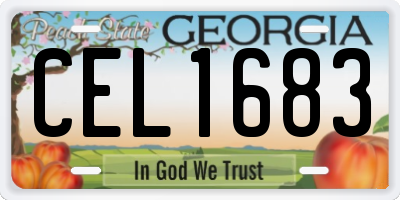 GA license plate CEL1683