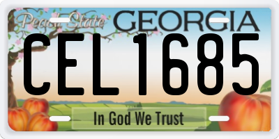 GA license plate CEL1685